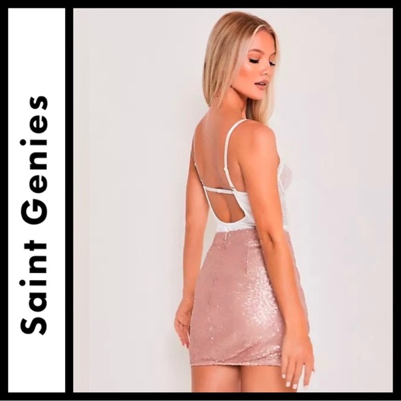 NWOT ASOS Saint Genies Sequin Skirt - Picture 3 of 8